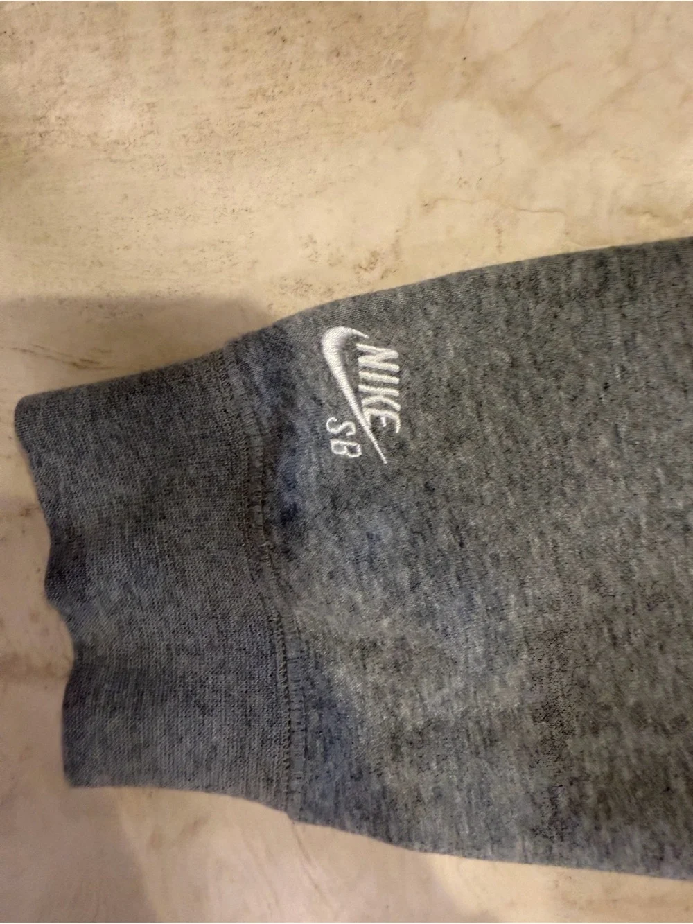Nike Gray Hoodie with Multicolor Stripe Logo